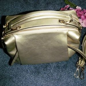 Sondra Roberts Squared bronze tone purse
